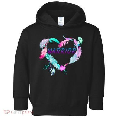 Suicide Prevention Warrior Feather Heart Support Toddler Hoodie