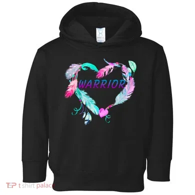 Suicide Prevention Warrior Feather Heart Support Toddler Hoodie