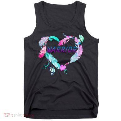 Suicide Prevention Warrior Feather Heart Support Tank Top