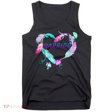 Suicide Prevention Warrior Feather Heart Support Tank Top