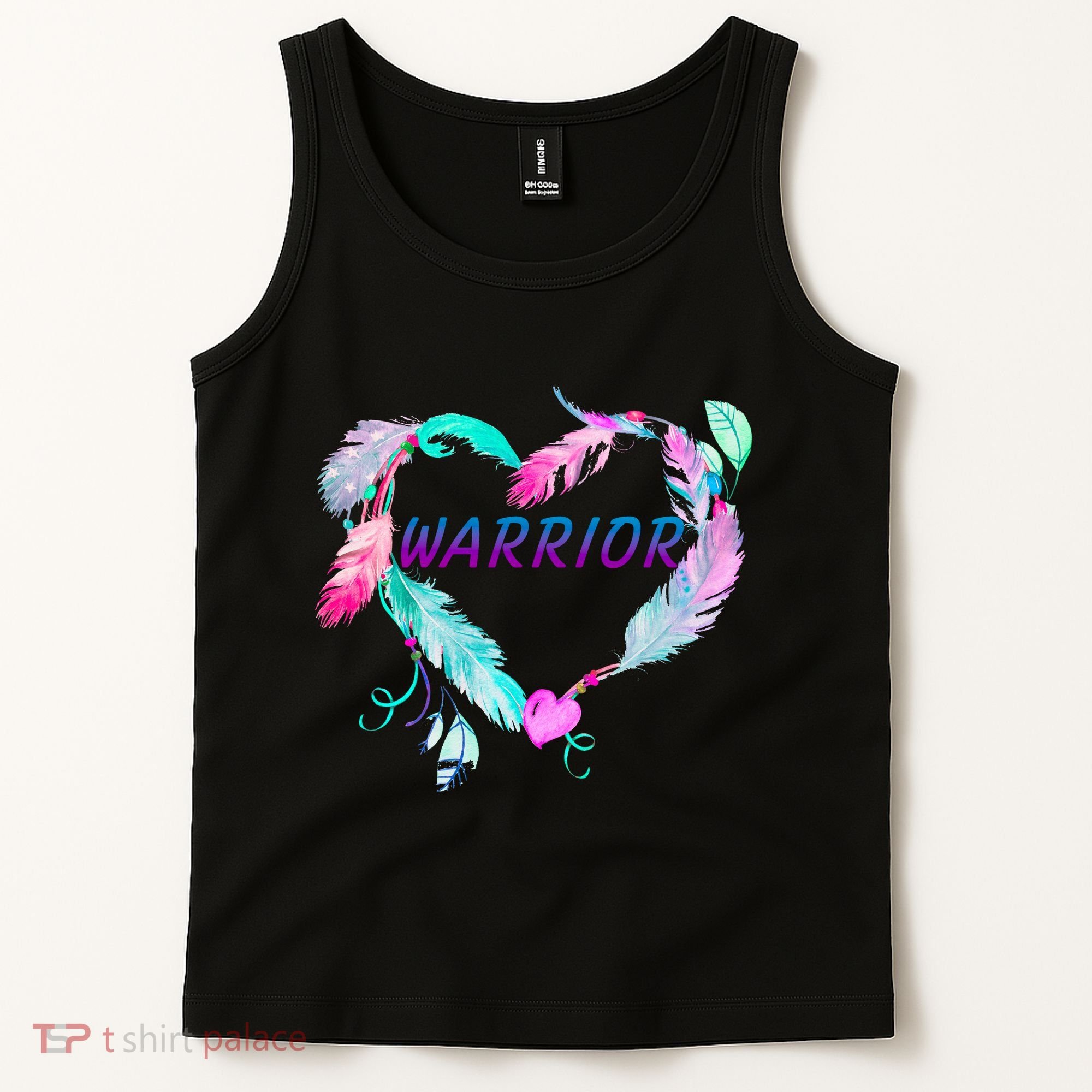 Suicide Prevention Warrior Feather Heart Support Tank Top