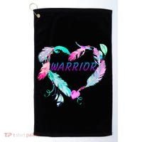 Suicide Prevention Warrior Feather Heart Support Golf Towel thumb 0