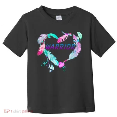 Suicide Prevention Warrior Feather Heart Support Toddler T-Shirt
