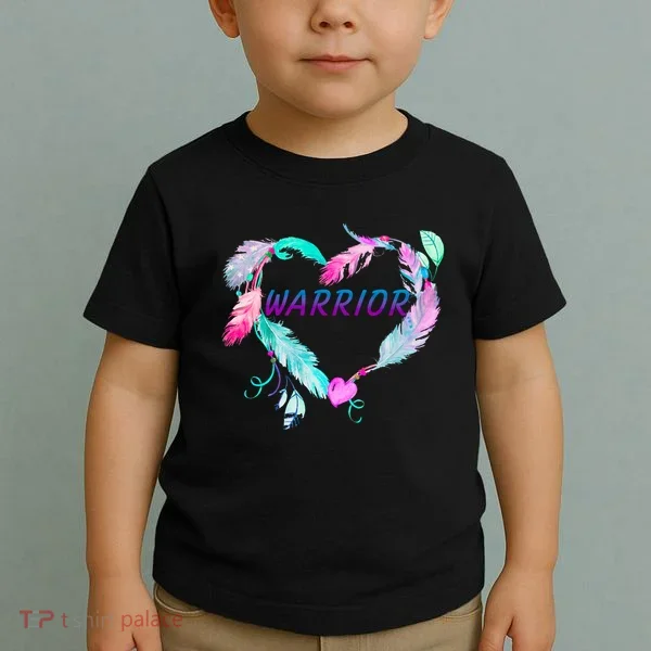 Suicide Prevention Warrior Feather Heart Support Toddler T-Shirt