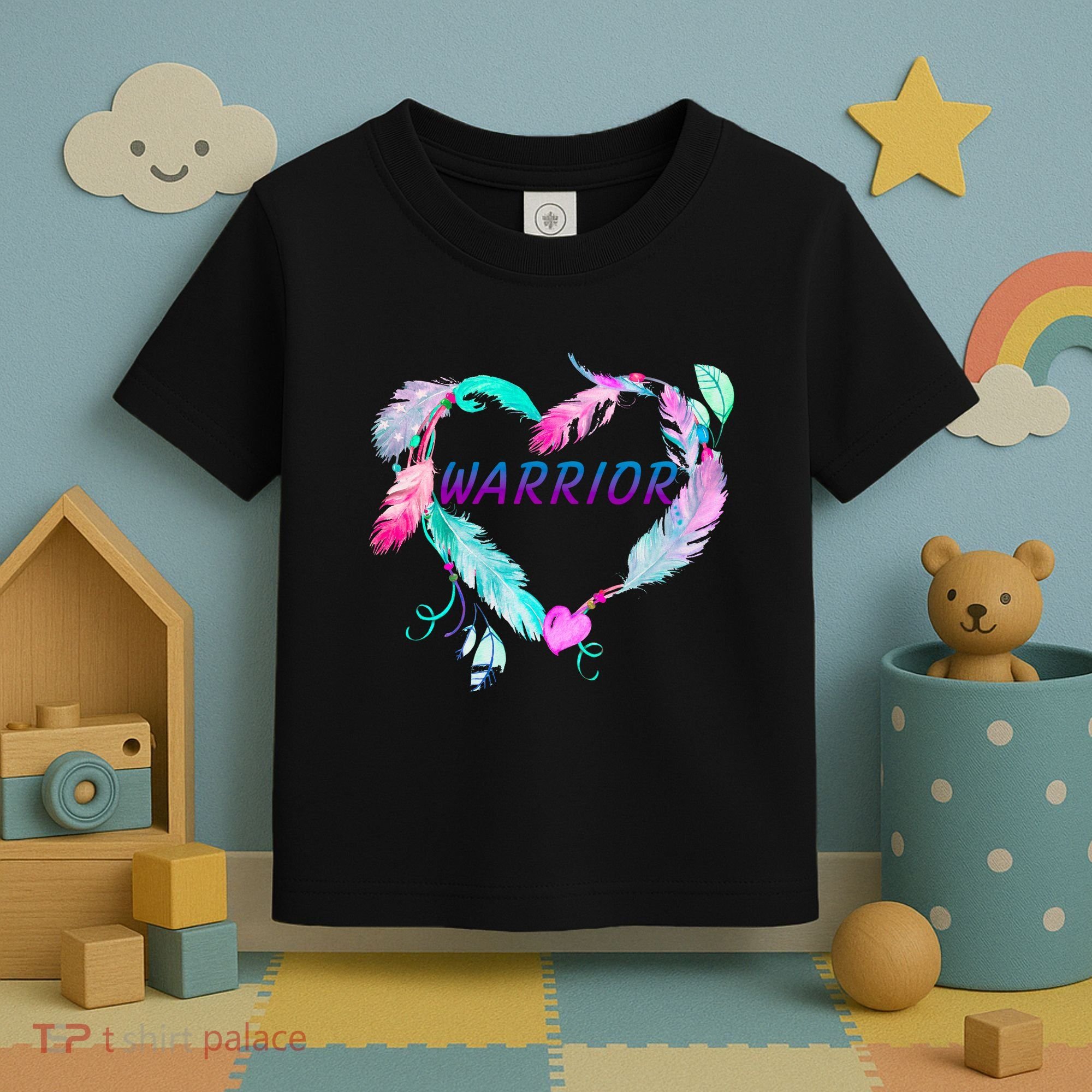Suicide Prevention Warrior Feather Heart Support Toddler T-Shirt