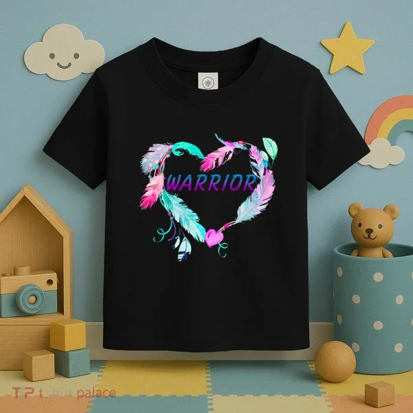 Suicide Prevention Warrior Feather Heart Support Toddler T-Shirt