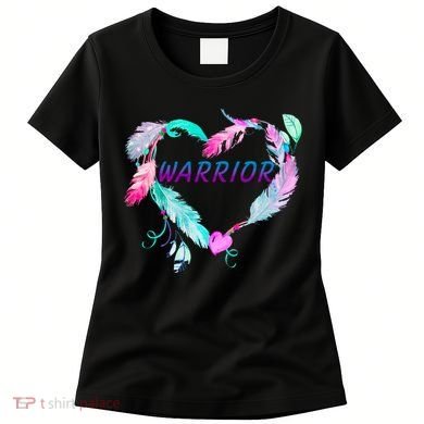 Suicide Prevention Warrior Feather Heart Support Women's T-Shirt