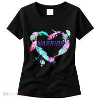 Suicide Prevention Warrior Feather Heart Support Women's T-Shirt thumb 0