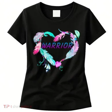 Suicide Prevention Warrior Feather Heart Support Women's T-Shirt