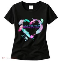 Suicide Prevention Warrior Feather Heart Support Women's T-Shirt thumb 0