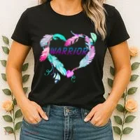 Suicide Prevention Warrior Feather Heart Support Women's T-Shirt thumb 2