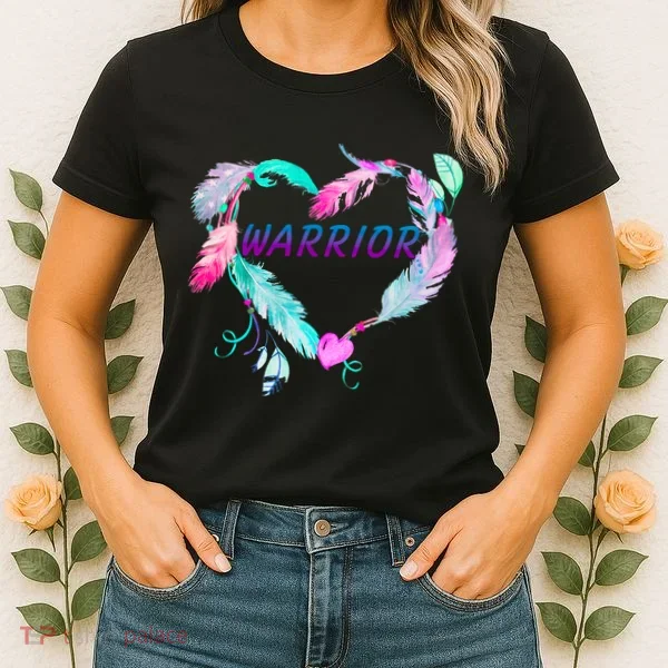 Suicide Prevention Warrior Feather Heart Support Women's T-Shirt