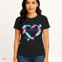 Suicide Prevention Warrior Feather Heart Support Women's T-Shirt thumb 4