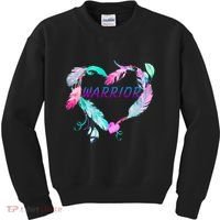 Suicide Prevention Warrior Feather Heart Support Kids Sweatshirt thumb 0