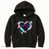 Suicide Prevention Warrior Feather Heart Support Kids Hoodie thumb 0