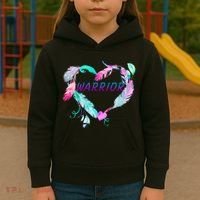 Suicide Prevention Warrior Feather Heart Support Kids Hoodie thumb 3