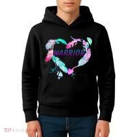 Suicide Prevention Warrior Feather Heart Support Kids Hoodie thumb 4