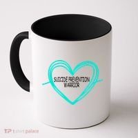 Suicide Prevention Warrior Teal Ribbon Heart Coffee Mug thumb 0