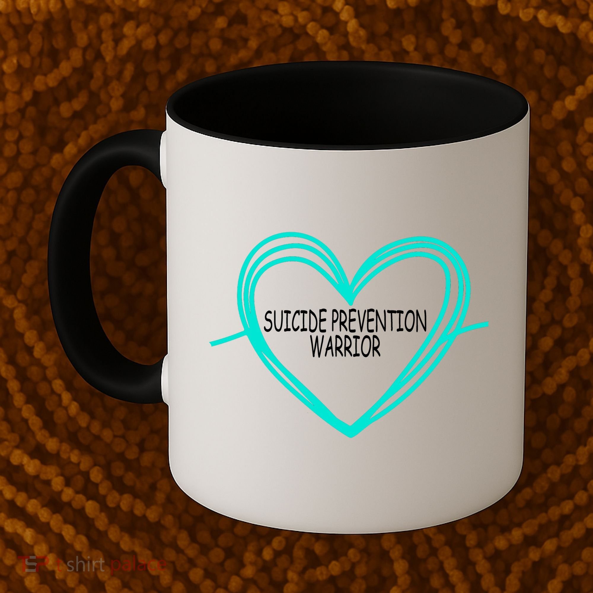 Suicide Prevention Warrior Teal Ribbon Heart Coffee Mug