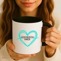 Suicide Prevention Warrior Teal Ribbon Heart Coffee Mug thumb 3