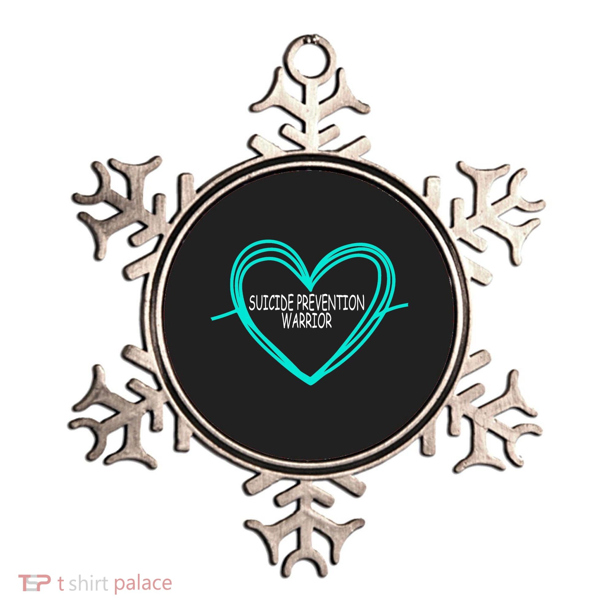 Suicide Prevention Warrior Teal Ribbon Heart Ornament