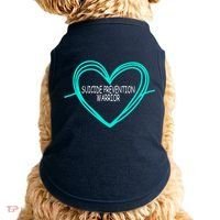 Suicide Prevention Warrior Teal Ribbon Heart Doggie Tank thumb 0