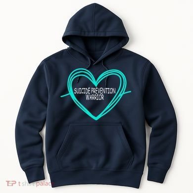 Suicide Prevention Warrior Teal Ribbon Heart Hoodie