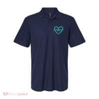 Suicide Prevention Warrior Teal Ribbon Heart Polo thumb 0