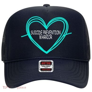 Suicide Prevention Warrior Teal Ribbon Heart Hat