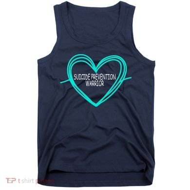 Suicide Prevention Warrior Teal Ribbon Heart Tank Top