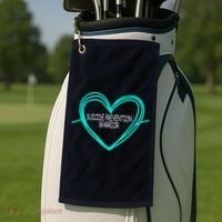 Suicide Prevention Warrior Teal Ribbon Heart Golf Towel thumb 2