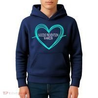 Suicide Prevention Warrior Teal Ribbon Heart Kids Hoodie thumb 4