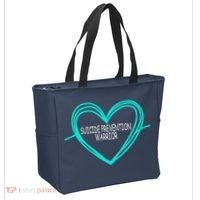 Suicide Prevention Warrior Teal Ribbon Heart Tote Bag thumb 2