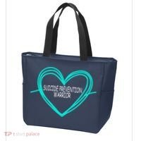 Suicide Prevention Warrior Teal Ribbon Heart Tote Bag thumb 3