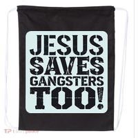 Squabble Up Jesus Saves Gangsters Too! Drawstring Bag thumb 0