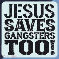 Squabble Up Jesus Saves Gangsters Too! Raglan Baseball Sleeve Shirt thumb 2