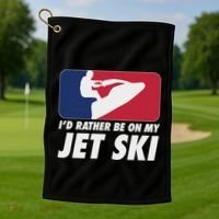 Stand Up Jet Ski; ID Rather Be On My Jet Ski Golf Towel thumb 1