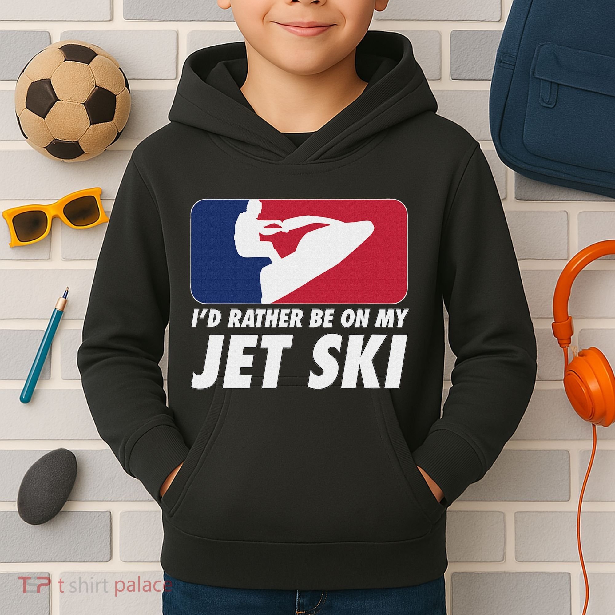 Stand Up Jet Ski; ID Rather Be On My Jet Ski Kids Hoodie