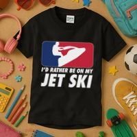 Stand Up Jet Ski; ID Rather Be On My Jet Ski Kids T-Shirt thumb 3