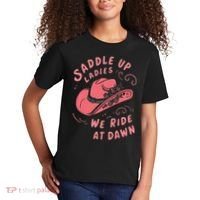 Saddle Up Ladies We Ride At Dawn Kids T-Shirt thumb 2
