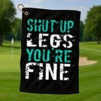 Shut Up Legs YouRe Fine Funny Workout Golf Towel thumb 1