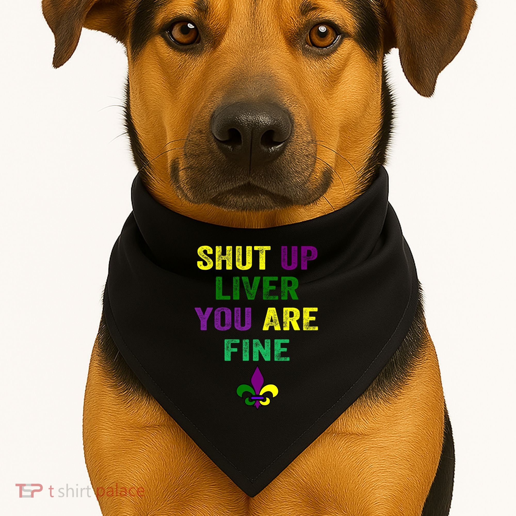 Shut Up Liver You Are Fine Ing Mardi Gras Gift USA-Made Doggie Bandana