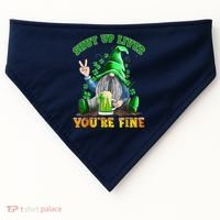 Shut Up Liver You're Fine Gnomes Drinking St Patrick's Day USA-Made Doggie Bandana thumb 0