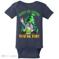Shut Up Liver You're Fine Gnomes Drinking St Patrick's Day Baby Bodysuit thumb 0