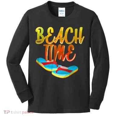 Summer Beach Time Kids Long Sleeve Shirt