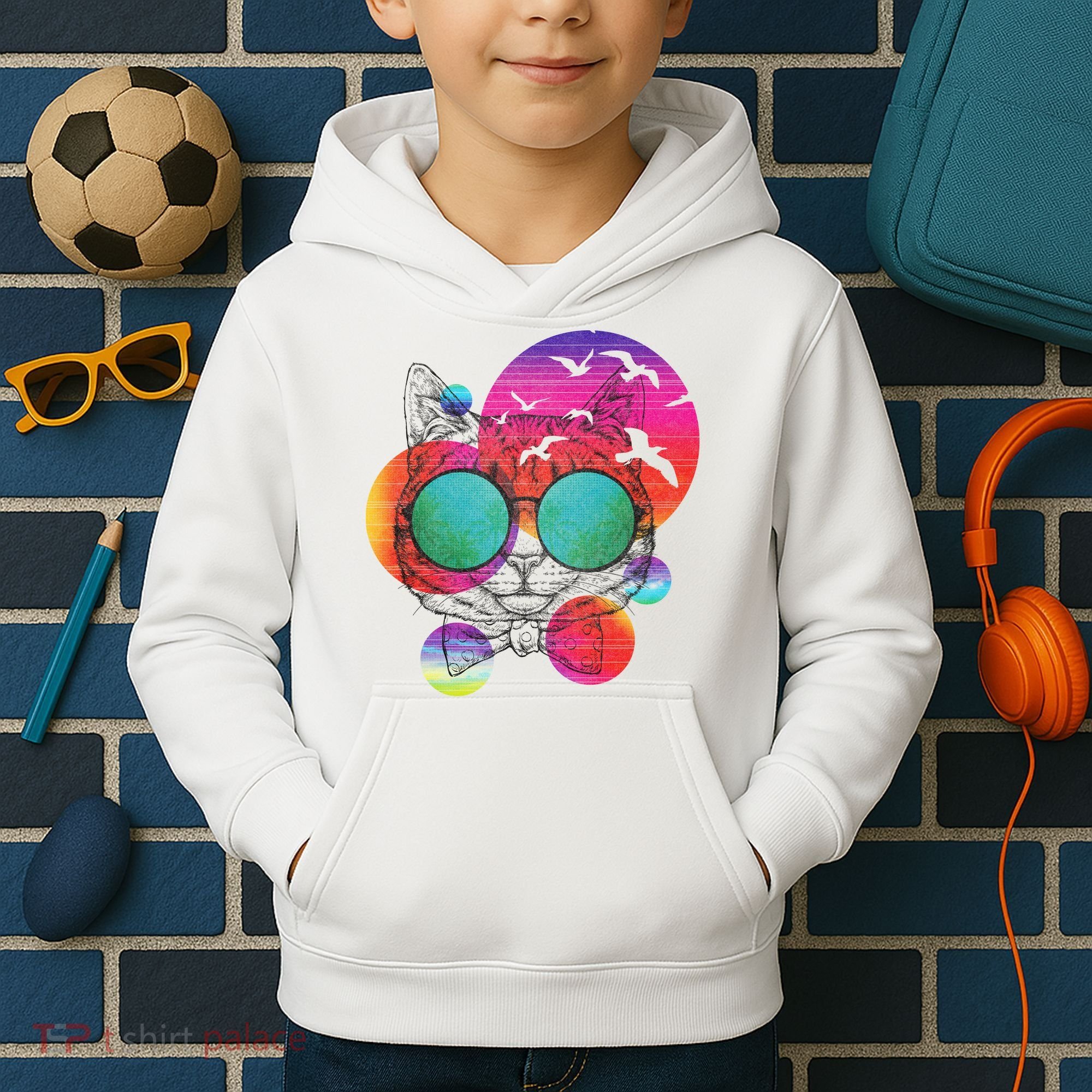 Summer Cat Kids Hoodie