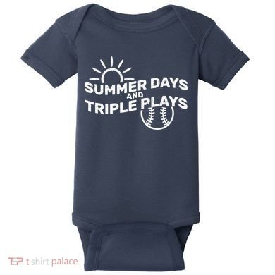 Summer Days And Triple Plays Baby Bodysuit