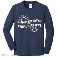 Summer Days And Triple Plays Kids Long Sleeve Shirt thumb 0