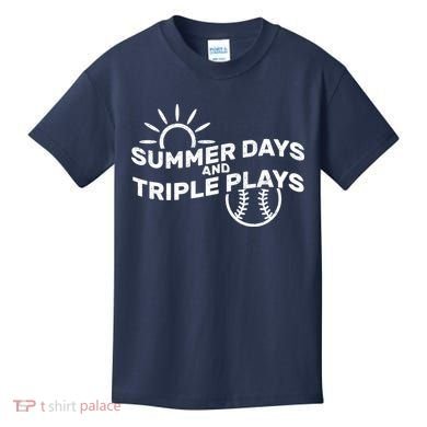 Summer Days And Triple Plays Kids T-Shirt
