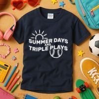 Summer Days And Triple Plays Kids T-Shirt thumb 3